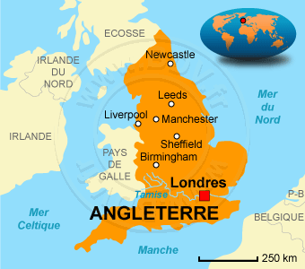 Carte de l' Angleterre