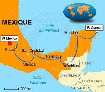 Carte circuit Teotihuacan
