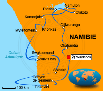 Carte circuit Desert-de-namib